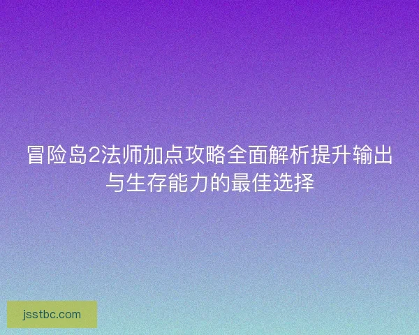 冒险岛2法师加点攻略全面解析提升输出与生存能力的最佳选择