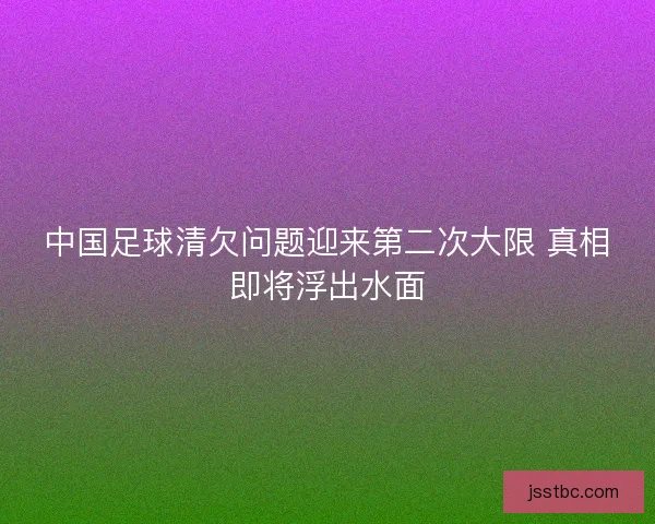 中国足球清欠问题迎来第二次大限 真相即将浮出水面